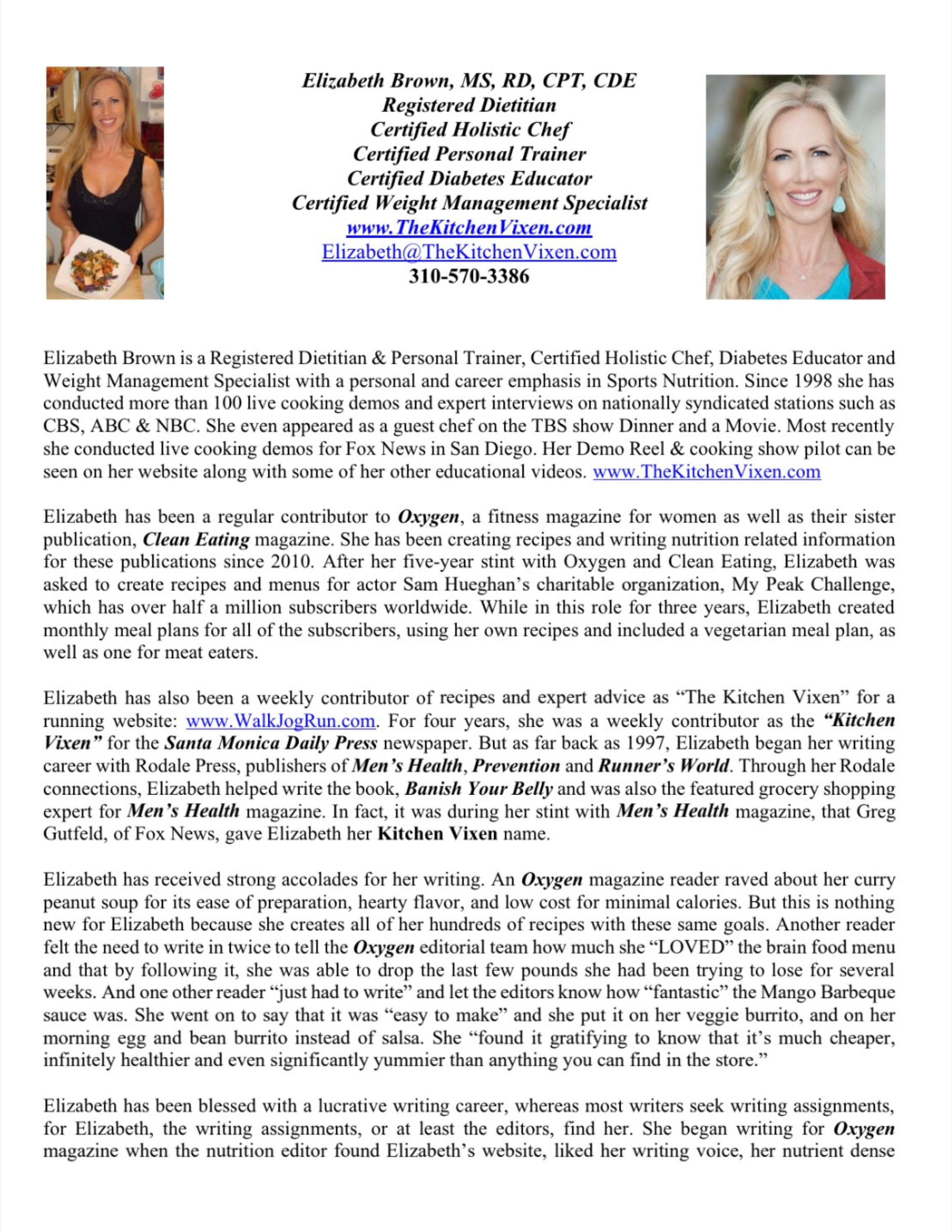 Elizabeth Brown Media Kit Page 7