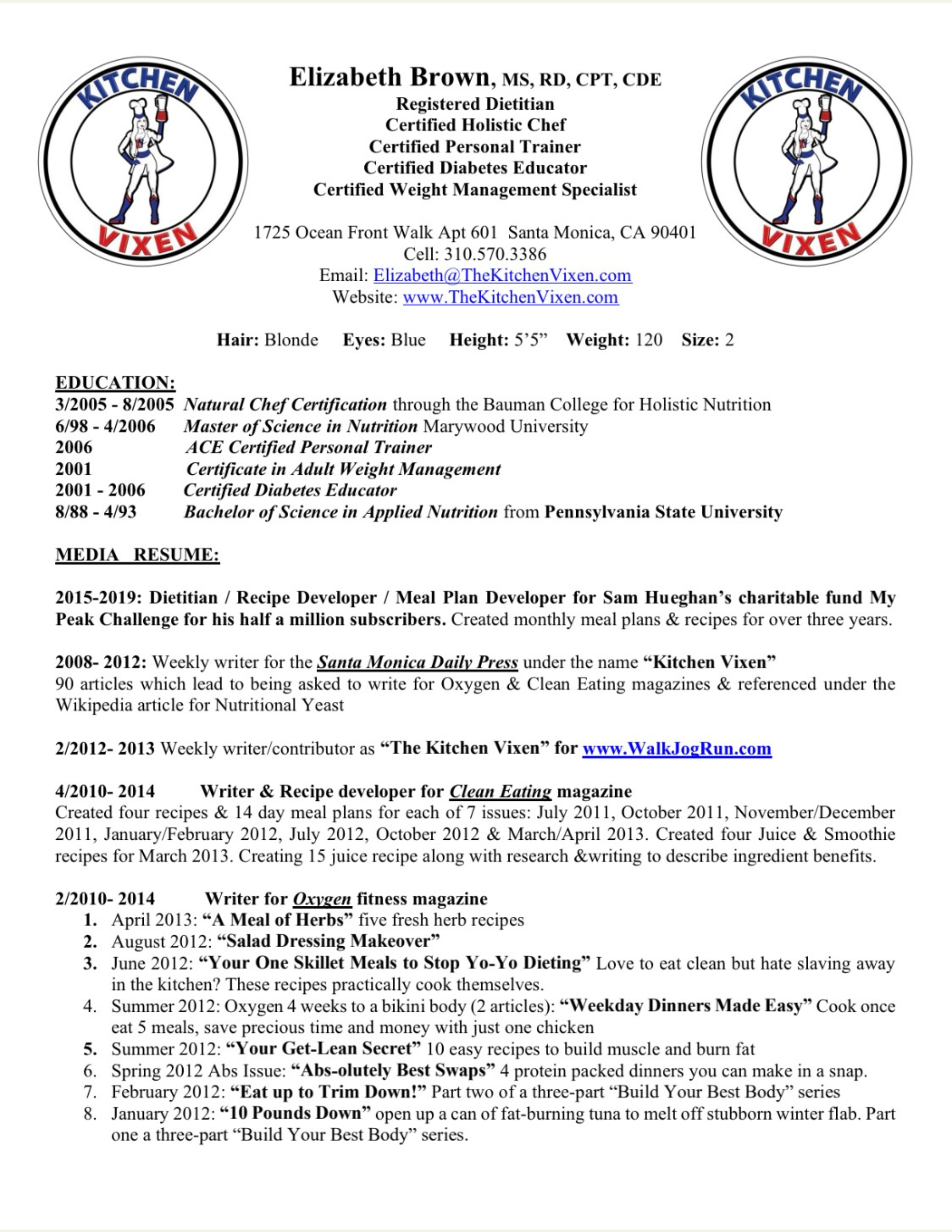 Elizabeth Brown Media Kit Page 9